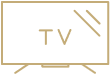 A satellite TV icon with a screen and an antenna, representing television services.
